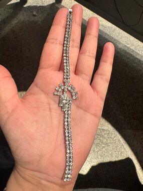 Vintage Tennis Bracelet with Sparkling Clasp